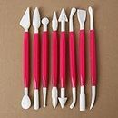 53 Arts Plastic Ceramic Pottery Tools Set of 8, Carving Double Heads Clay Modelling, Sculpting, Shaping, Fondant Cake Decorating, Polymer Tools for Art & Craft Supplies for Kids, Artist (Random Color)