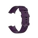 HDSanvi Fitness Sport Silicone Band For Fitbit Charge 3 and Fitbit Charge 4 Bands Replacement Watch Strap For Fitbit Charge 4 Band (Purple)