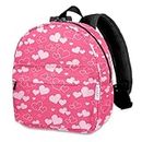 BIGHAS Lightweight Toddler Kids Backpack with Chest Strap For Boys and Girls, Preschool Kindergarten 3-6 Years Old 30 Colors (Heart/Pink)