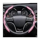 CGEAMDY Car Steering Wheel Cover, Universal Microfiber Leather Auto Steering Wheel Protector, Anti-Slip Steering Wheel Vehicle Interior Accessories for Cars, SUVs, Trucks and Vans (Pink)