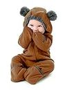 Cuddle Club Funzies veste légère en laine polaire - vêtement d'extérieur pyjama pour bébé Ours brun 0-3 mois
