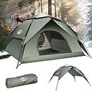 Mimajor Camping Tent 2-3 Man Tent Instant Pop Up Tent, 2 in 1 Double Layers Waterproof Dome Tent, Automatic Setup Family Tent for Hiking Backpacking For 3 Person