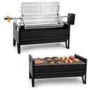 Onlyfire 2 IN 1 Charcoal Grill Rotisserie Kit with 3 Stainless Steel Rotating Baskets and 24 In Grill Grate, Auto Swivel BBQ Roasting Machine for Outdoor Patio Backyard, Multi-functional Camping Grill