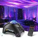 Northern Galaxy Light Aurora Projector with 33 Light Effects, Night Lights LED Star Projector for Bedroom Nebula Lamp, Remote Control, White Noises, Bluetooth Speaker for Parties