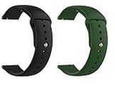 DIVERTS Pack of 2 20mm Watch Strap Bands Compatible for Amazfit Bip, Amazfit GTS, Galaxy Watch Active 2, Gear S2 Classic, Samsung Gear Sporty Watch Straps ((Black/Midnight Green))