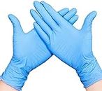 Pack of 100 Nitrile Disposable Gloves, Powder Free, Latex Free, Food Grade Kitchen Gloves,Cleaning Gloves (Blue, Small)