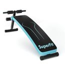 Costway Folding Weight Bench Adjustable Sit-up Board Workout Slant Bench-Blue