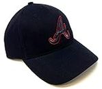 OC Sports Atlanta Baseball Team Hat Solid Black Embroidered MVP Adjustable Cap, Black, One Size