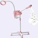 Niuadage Professional Facial Steamer for Esthetician,2 in 1 Facail Steamer with 5X Magnifying Lamp,Height Adjustable Facial Steamer with Time Setting,Pink Ozone Facial Steamer for Home or Salon