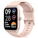 Yoever Smart Watch for Women (Answer/Make Calls), 1.8" Fitness Watch with Heart Rate/Sleep/Blood Oxygen Monitor,Alexa Built-in, IP68 Waterproof, 100 Sports, Ladies Smartwatch for iOS Android (Pink)