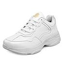 Bacca Bucci® Men's Platform Chunky Trainer/Sneakers -Boom Mid Top Shoes for Gym/Outdoor Sports- Pearl White, Size UK6