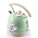 AGARO Regency Vintage Kettle 1.8L with Temperature Gauge, Hot Water Boiler & Tea Heater with Curved Handle, Visible Water Level Line, Led Light, Auto Shut-Off&Boil-Dry Protection,Green