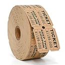 L LIKED Raffle Tickets Double Rolls 1000 per Roll 50/50 Raffle Tickets for Events, Entry, Class Reward, Fundraiser & Prizes (Kraft)