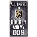 Fan Creations NHL Vegas Golden Knights Unisex Vegas Golden Knights Hockey and My Dog Sign, Team Color, 6 x 12