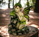 Große Waldfee und Frosch Begleiter Skulptur Statue mythische Kreaturen Geschenk