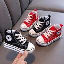 Casual Sneakers Kids High Top Canvas Shoes School Trainers Boys Girls Lace Up
