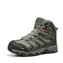 NORTIV 8 Men's Hiking Boots Wide Waterproof Trekking Outdoor Mid Backpacking Mountaineering Shoes,Size 12,160448_M-Olive/Green,160448_M-W