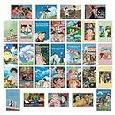 Unquote Paper Anime Wall Art Posters, Studio Ghibli, Cartoon, 10L x 15W cm, Set of 30