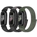Nylon Sport Loop Straps Compatible with Fitbit Inspire 3/Inspire 2/Inspire HR/Inspire/Fitbit Ace 3/Ace 2 for Women Men Kids, Soft Nylon Band Breathable Comfortable Adjustable Replacement Straps