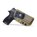 IWB Tactical KYDEX Gun Holster Pistola Softair Fondine Fits: Sig Sauer P320 Full Size / P250 / P320 Carry / P320 Compact Medium Pistol Case Inside Concealed Carry Guns Bag (Tan, Right Hand Draw)