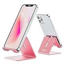 Desk Cell Phone Stand Holder Aluminum Phone Dock Cradle Compatible with Switch, All Android Smartphone, for iPhone 11 Pro Xs Xs Max Xr X 8 7 6 6s Plus 5 5s 5c Charging, Accessories Desk (Rose Gold)