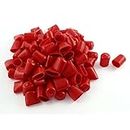 IIVVERR Soft Plastic PVC Insulated End Sleeves Caps Cover 20mm Dia 100Pcs Red (Fundas con extremo de aislamiento de PVC de plástico blando Tapas Cubierta 20mm Dia 100Pcs Rojo