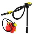 GEARZAAR Automatic Fuel Transfer Pump with Nozzle Auto-Stop Overfill Protection Extra Long Hose 3 Adapters Battery Powered Water Transfer Pump for Gasoline Diesel Oil (Flow Rate 2.6 GPM - 3.1 GPM)