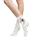Spider Web Women Socks Winter Women Socks Warm Soft Socks,Creepy Scary Dangerous Spider,Christmas Gifts Socks for Women Cozy Socks,Grey -12 inch