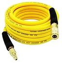 YOTOO Hybrid Air Hose 1/4-Inch by 25-Feet 300 PSI Heavy Duty, Lightweight, Kink Resistant, All-Weather Flexibility with 1/4-Inch Industrial Air Fittings and Bend Restrictors, Yellow