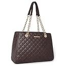 Montana West Tote Bag for Women Quilted Chain Handbags Shoulder Purse Coffee Gift MWC-040CF