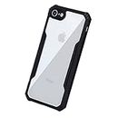 Fashionury Back Case Cover for iPhone SE 2020, iPhone 7/8 Crystal Clear | 360 Degree Protection TPU+PC | Camera Protection | Acrylic Transparent Cover for iPhone SE 2 2022, iPhone 7/8 (Black)