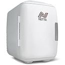 NETTA 5L Mini Fridge - Portable Small Fridge for Drinks, Snacks, Skincare - For Bedroom, Student Dormitory, Office With Cooling And Warming Function - AC/DC Portable – White