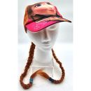 Disney Accessories | Disney Frozen Anna Baseball Cap Hat W/ Pigtail Braids Wig Costume Dress-Up | Color: Brown/Pink | Size: Osg