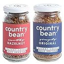 Country Bean Instant Coffee Powder with Hazelnut & Original, 50 G - Pack of 2