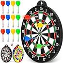 Magnetic Dart Board, Safe Dart Game Toy for Kids, 12pcs Magnetic Darts, Excellent Indoor Game and Party Game, Double Sided Dart Board Toys Gifts for 4 5 6 7 8 9 10-12 Years Old Boy Girl Adults