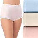 Vanity Fair Women's Perfectly Yours High Waisted Brief Panties, Nylon-(Pack of 3) Pink/Blue/Candleglow, 9