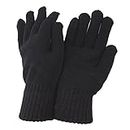 CLEARANCE - Mens Thermal Knitted Winter Gloves (One Size) (Black)
