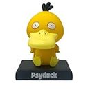 AUGEN Super Hero Psyduck Action Figure Limited Edition Bobblehead with Mobile Holder for Car Dashboard, Office Desk & Study Table (Pack of 1), Plastic