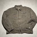 American Eagle Jacket Mens Large Brown Canvas Insulated Lined Chore Army Pockets