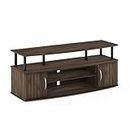 FURINNO Jaya Large Entertainment Stand for TV Up to 50 Inch, Columbia Walnut/Black