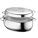 WMF roaster oval 41x28,5x18 cm approx. 8,5l lid as frying pan stainless steel brushed suitable for all stove tops including induction dishwasher-safe