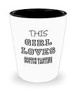 Funny Scotch Tasting Gifts White Ceramic Shot Glass - This Girl Loves - Best Inspirational Gifts and Sarcasm ak6766