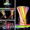 Party Propz Glow Sticks Band Bracelets -100Pcs Bulk Glowing Sticks Bands | Party Radium Tubes | Wrist Bracelet | Lumination Accessories | Fluorescent Led Stick | Neon Band for Decoration | Party stick