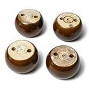 Mysummer 4PCS Wood Round Solid Furniture Legs White Bun Feet 2inch Tall Replacement for Sofa Couch Chair Ottoman Loveseat Coffee Table Cabinet Furniture Wood Legs… (walnut)