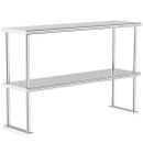 12"x48" Stainless Steel Commercial Adjustable Double Overshelf for Work Table