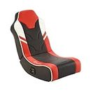 X Rocker Shadow Gaming Chair for Kids and Juniors, 2.0 Audio Floor Rocker, Low Folding Rocking Seat with 2 Stereo Sound Speakers, Padded Foam Gaming Seat for Children for XBOX, PS4, PS5, Switch - RED