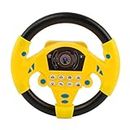 Children's Steering Wheel Toys, Driving Simulator Car Simulation Toys Simulated Portable Driving Controller with Funny Sounding and Music Early Educational Toys Gift for Kids Toddlers (Black Yellow)
