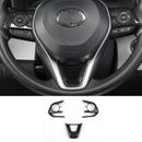 Carbon fiber internal Steering Wheel Trim 3pcs For Toyota Corolla 2019-2024