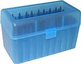 MTM 50 Round Flip-Top Rifle Ammo Box Large Mag (Clear Blue)