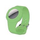 Kids Airtag Bracelet Case,Airtag Watch Band for Kids Toddler Baby Children Elders,Silicone Wristband Case for AirTag 2021. (Matcha),STECH090